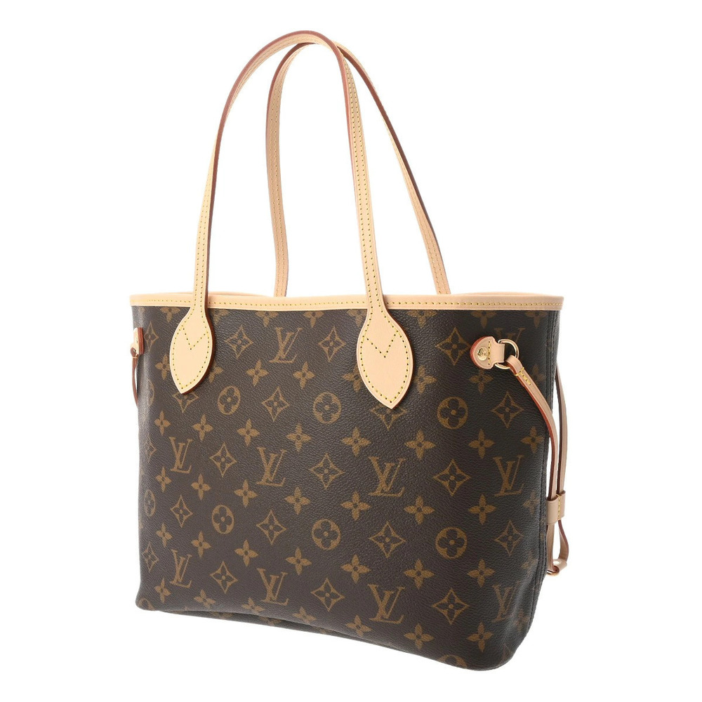 Louis Vuitton Canvas Neverfull Monogram Beige Handbag Tan